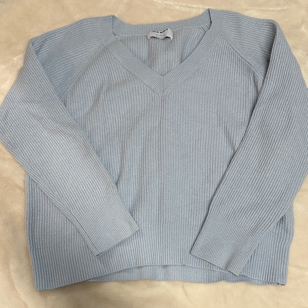 Old Navy Women’s Baby Blue V-Neck Sweater